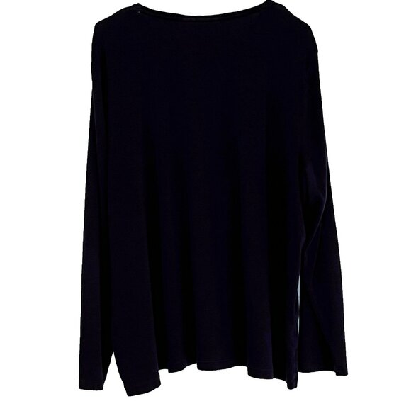 The Talbots Tee Woman 3X 100% Pima Cotton Stretch Navy Minimalist Capsule - Picture 2 of 7